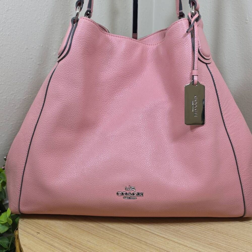Coach Blush Pink Edie Shoulder Bag + Matching Wallet - Picture 3 of 16